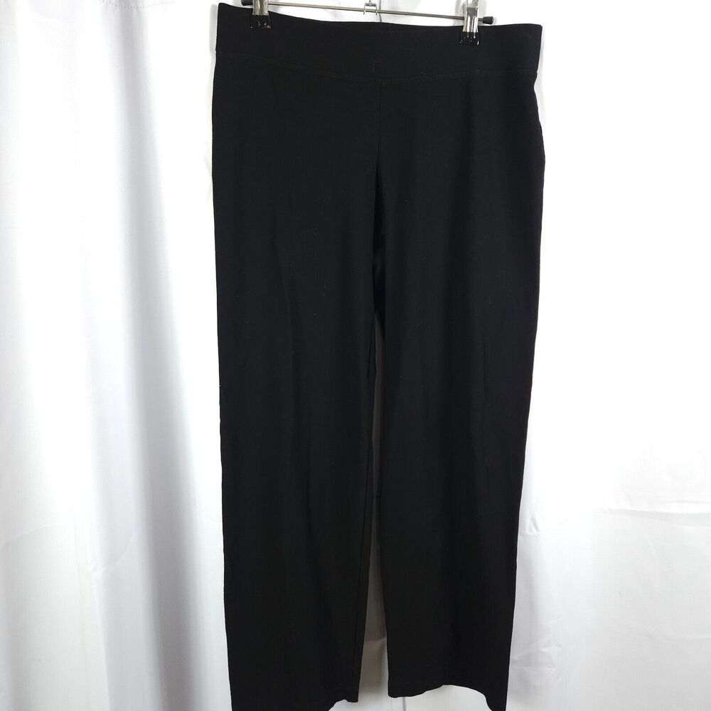 Eileen Fisher Women's Petite Medium‎ Black Pull-On Pants Made in USA